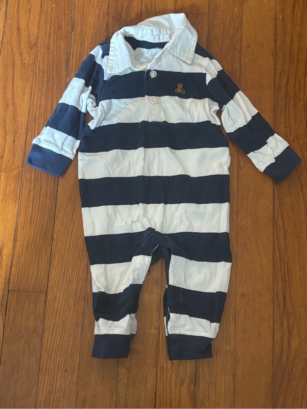 GAP Navy & White Striped Polo-Style One-Piece